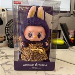 Wings of Fortune Labubu with Purple and Gold Outfit
